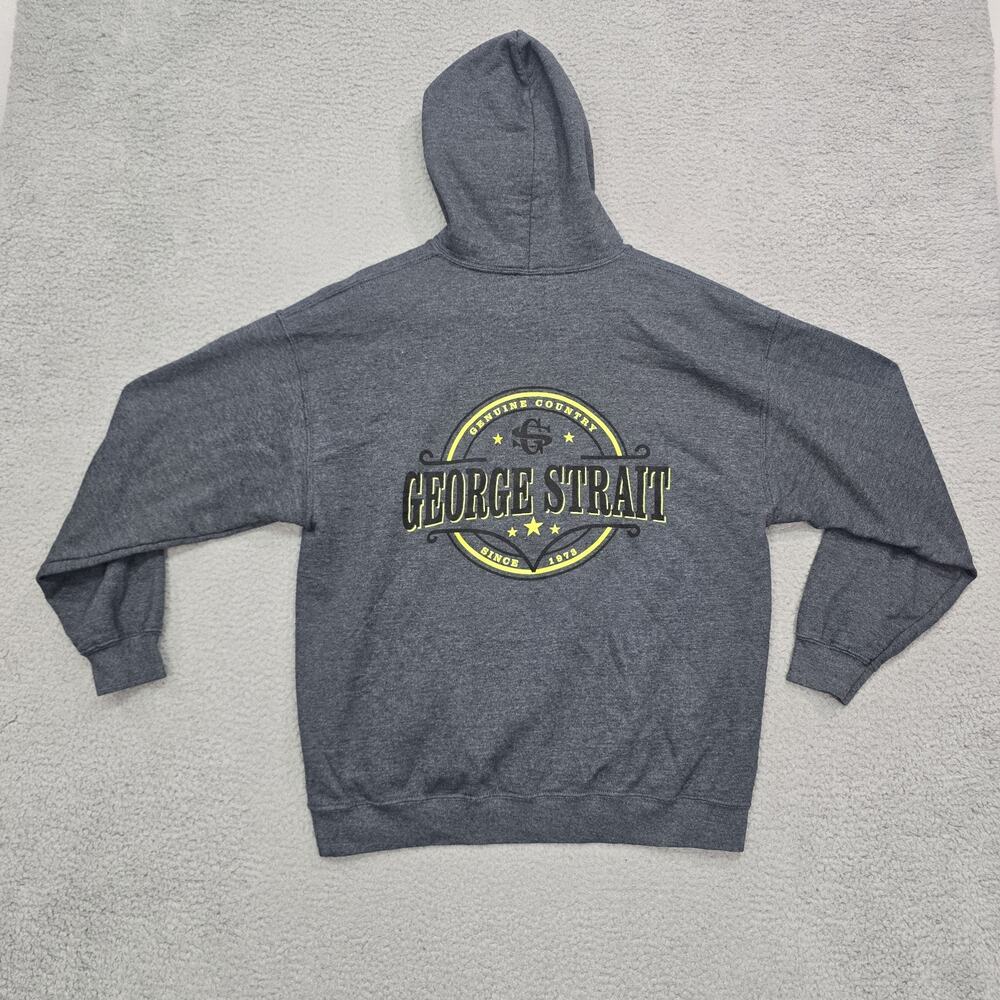 George Strait Genuine Country Since 1973 Mens Large Gray Pullover Hoodie Gildan